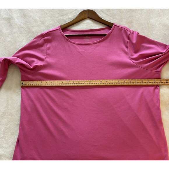 LL Bean Shirt Size 3X Plus Supima Cotton Tee 3/4 Sleeve Stretchy Classic Basic - Picture 6 of 8